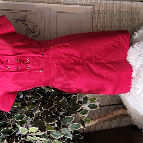 Paule Ka Paris Tie Front Shift Dress With Pockets NWT 42 - Picture 4 of 15